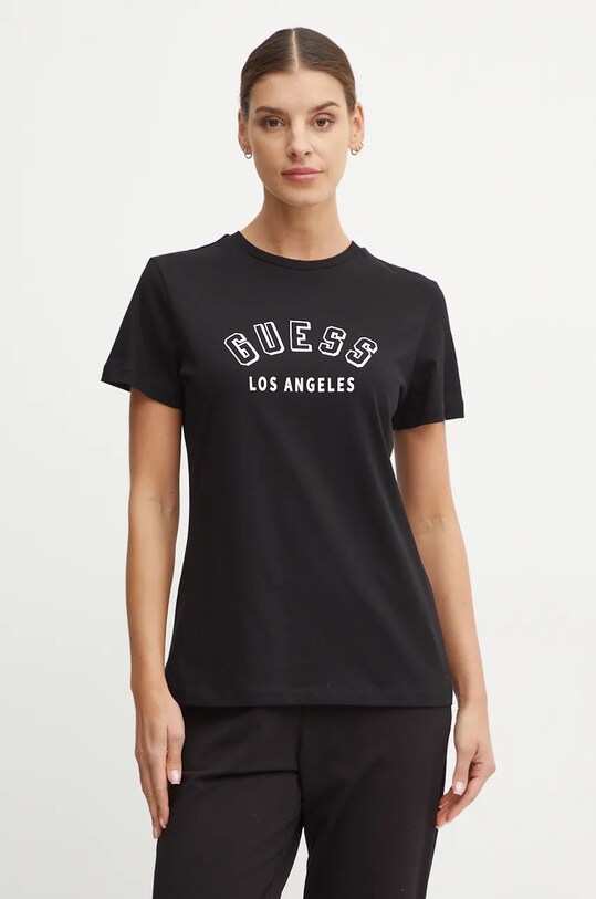 Guess tricou din bumbac MELODY regular negru V4BI12.I3Z14