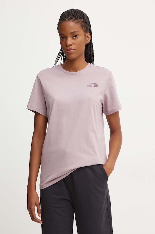 The North Face t-shirt bawełniany S/S Relaxed Redbox Tee NF0A87NK7AI1 fioletowy AW24