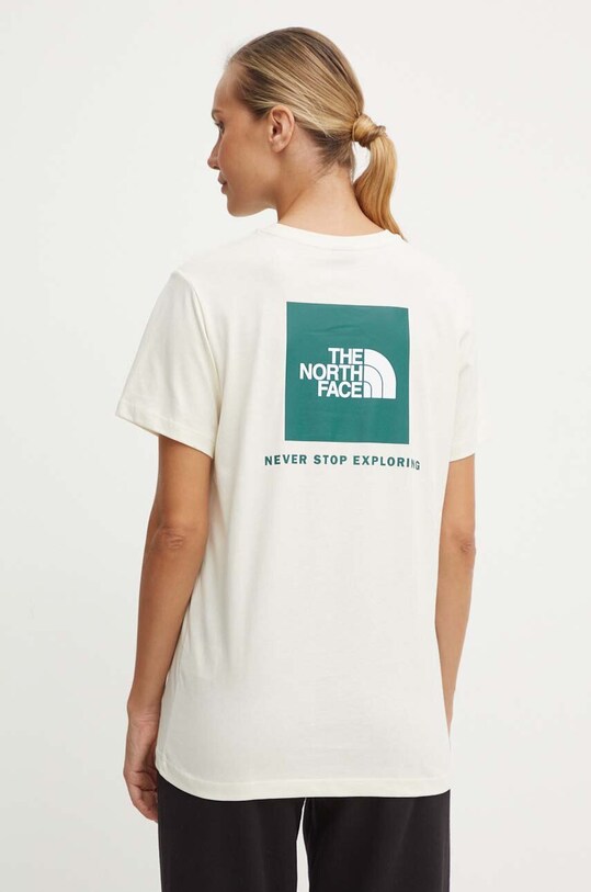 Oblečení Bavlněné tričko The North Face S/S Relaxed Redbox Tee NF0A87NK9IZ1 béžová