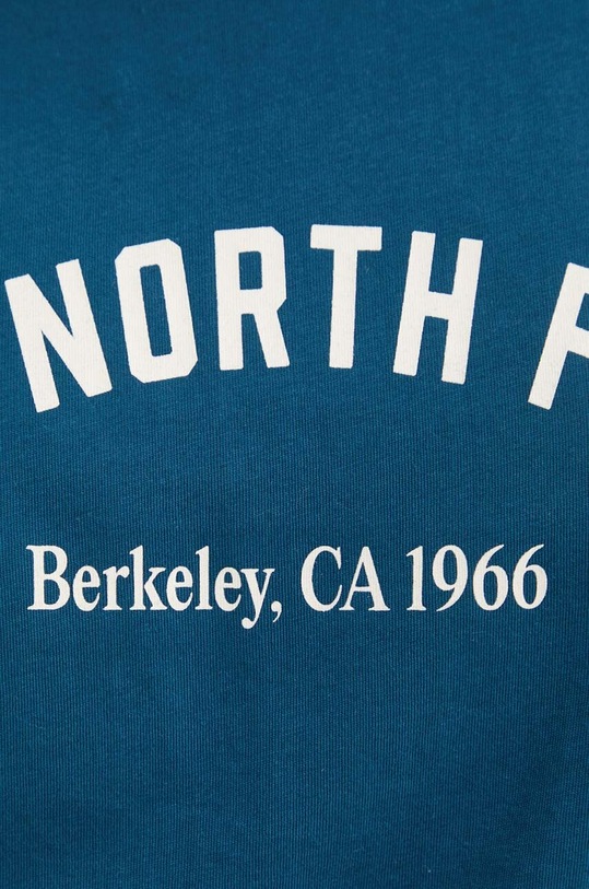 The North Face t-shirt bawełniany Tee Varsity Graphic NF0A89CQ1NO1 turkusowy