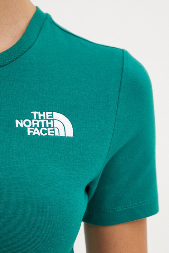The North Face tricou Crop S/S Tee verde NF0A55AONL11
