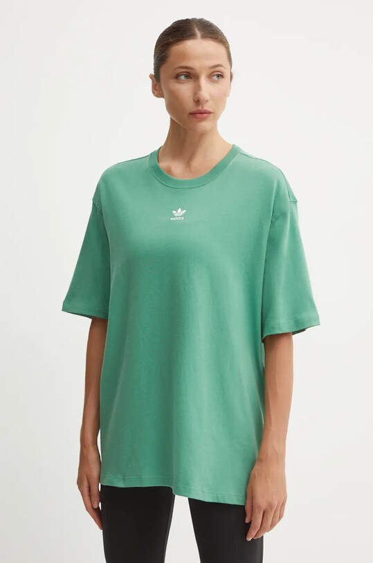 Bavlnené tričko adidas Originals relaxed zelená IY7323
