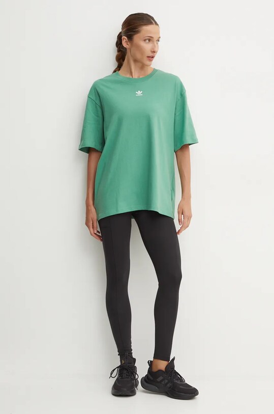 Bavlnené tričko adidas Originals IY7323 zelená AW24