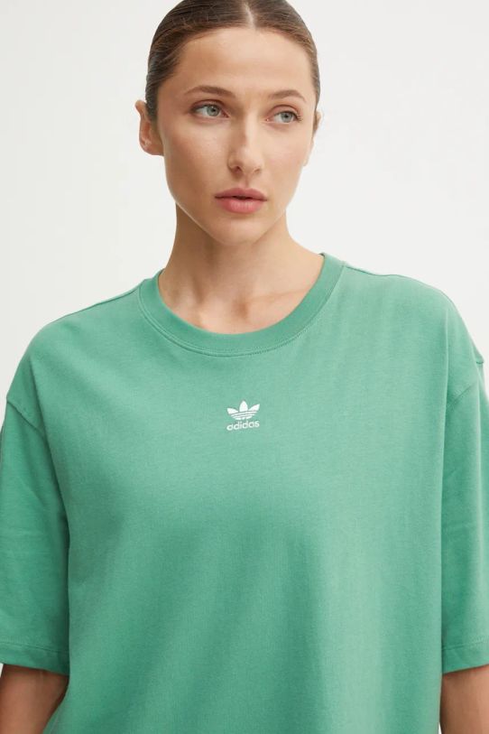 Хлопковая футболка adidas Originals зелёный IY7323