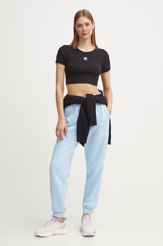 adidas Originals tricou Essential IY9664 negru SS25