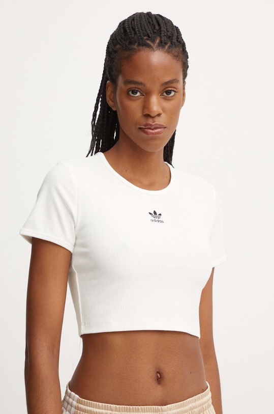 Μπλουζάκι adidas Originals με ελαστάν λευκό IY9666