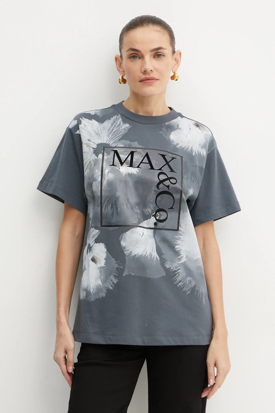 Bavlněné tričko MAX&Co. potisk šedá 2426976043200