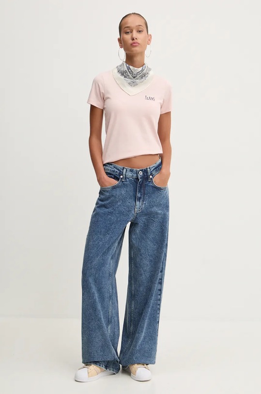Μπλουζάκι Guess Jeans W4BI57.J1314 ροζ AW24