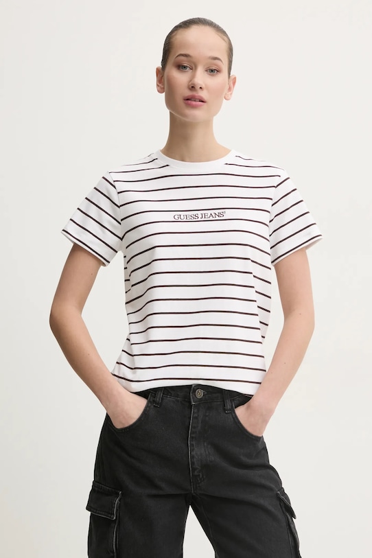 Guess Jeans tricou curele alb W4BI53.KCIE1