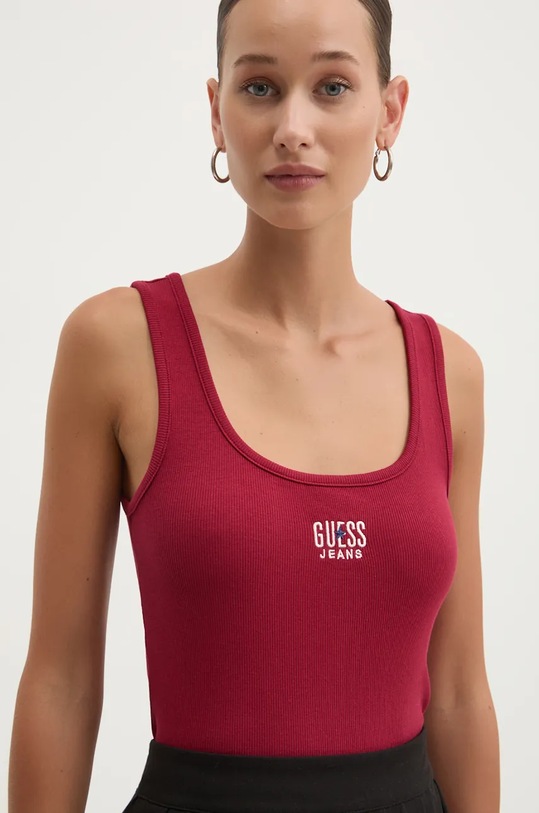Guess Jeans top regular czerwony W4BP43.KA0H1