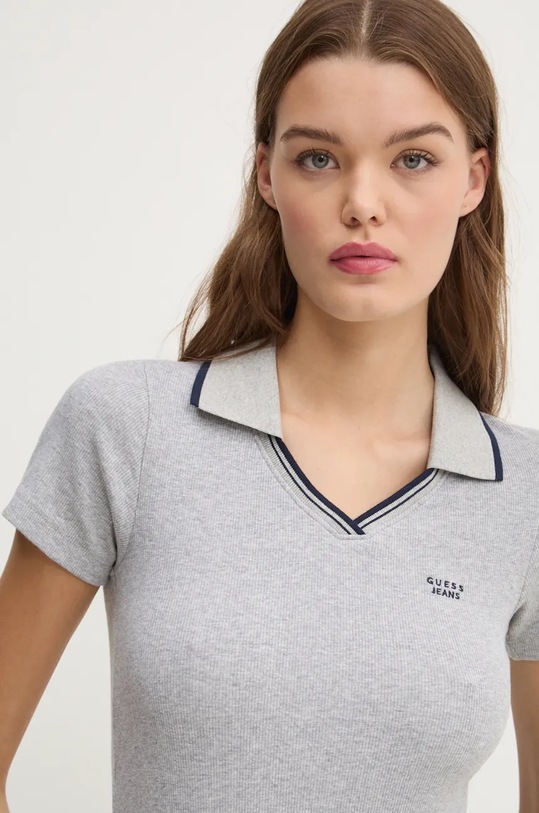 Поло Guess Jeans з еластаном сірий W4BP45.KA0H1