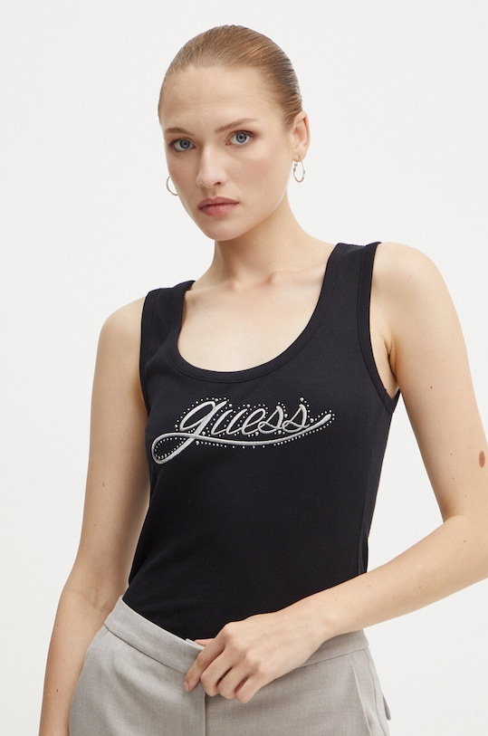 Guess top imprimeu negru W4BP22.KA0H1