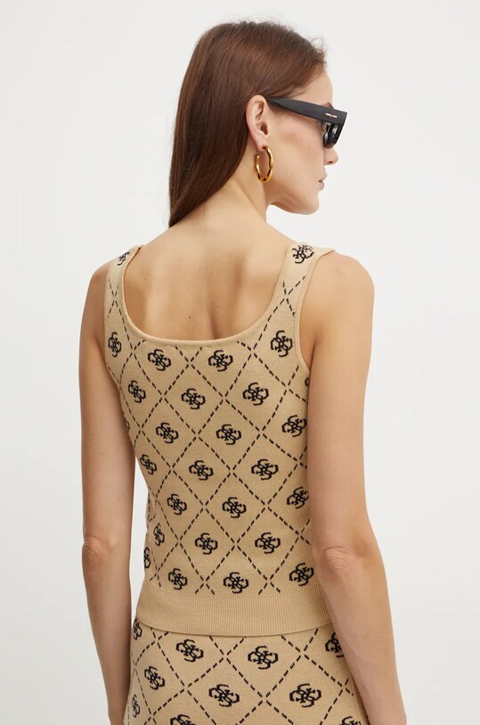 Îmbrăcăminte Guess tricou din amestec de lana SARAH W4BR0C.Z3JD2 bej