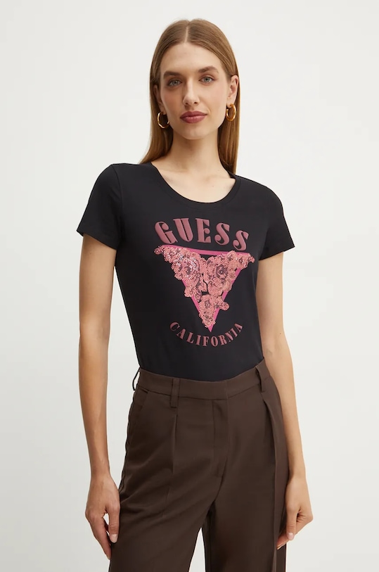 Guess t-shirt elasztánnal fekete W4BI19.J1314
