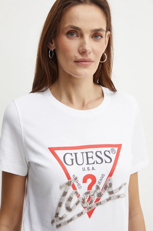 Oblečení Bavlněné tričko Guess W4BI20.I3Z14 bílá