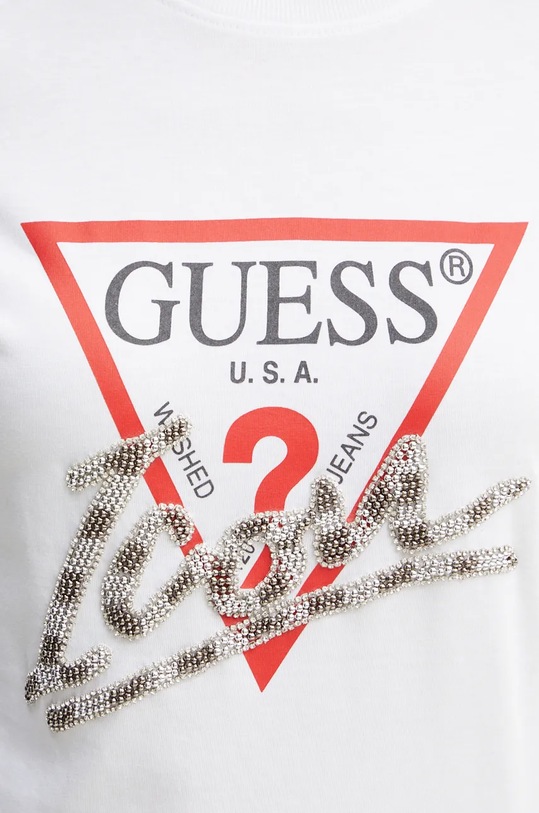 Bavlněné tričko Guess bílá W4BI20.I3Z14