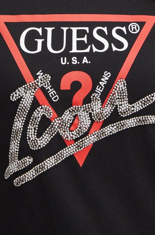 Хлопковая футболка Guess чёрный W4BI20.I3Z14