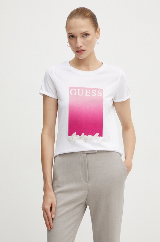 Бавовняна футболка Guess W4BI30.JA914 білий AW24