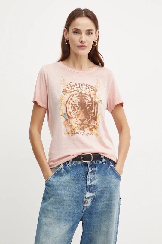 Tričko Guess potisk růžová W4BI42.K9SN1