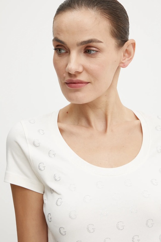 Μπλουζάκι Guess EMBELLISH μπεζ W4BI68.J1314