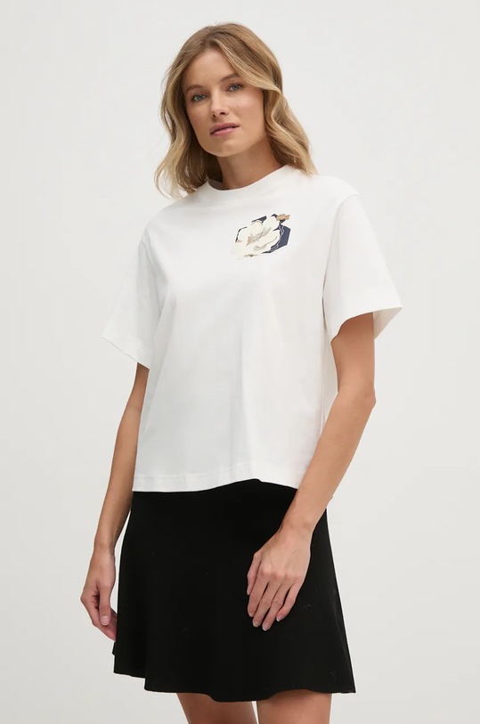 Бавовняна футболка Lacoste regular білий TF2667