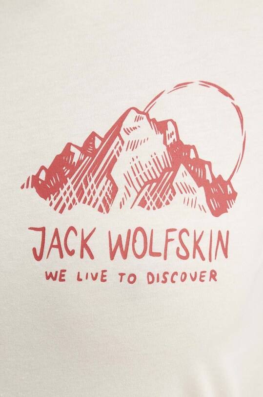 Бавовняна футболка Jack Wolfskin Bergblick A60069 бежевий