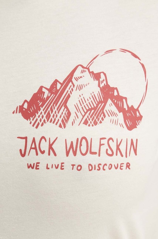 Bavlněné tričko Jack Wolfskin Bergblick A60069 béžová