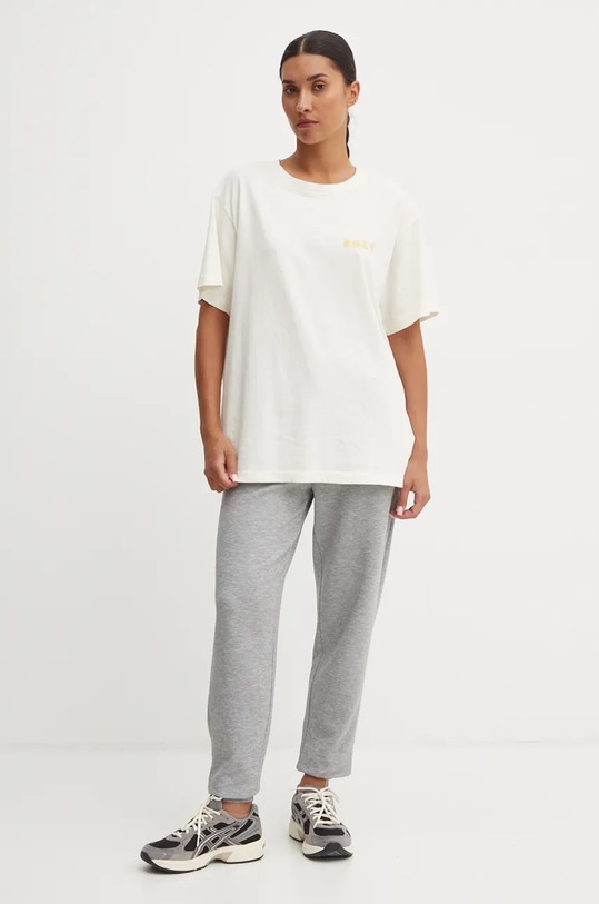 Roxy tricou din bumbac To The Sun ERJZT05799 bej AW24