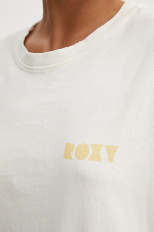 Roxy tricou din bumbac To The Sun ERJZT05799 bej