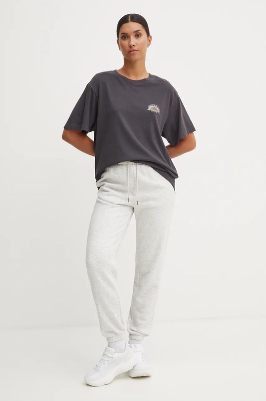 Roxy tricou din bumbac To The Sun ERJZT05798 gri AW24