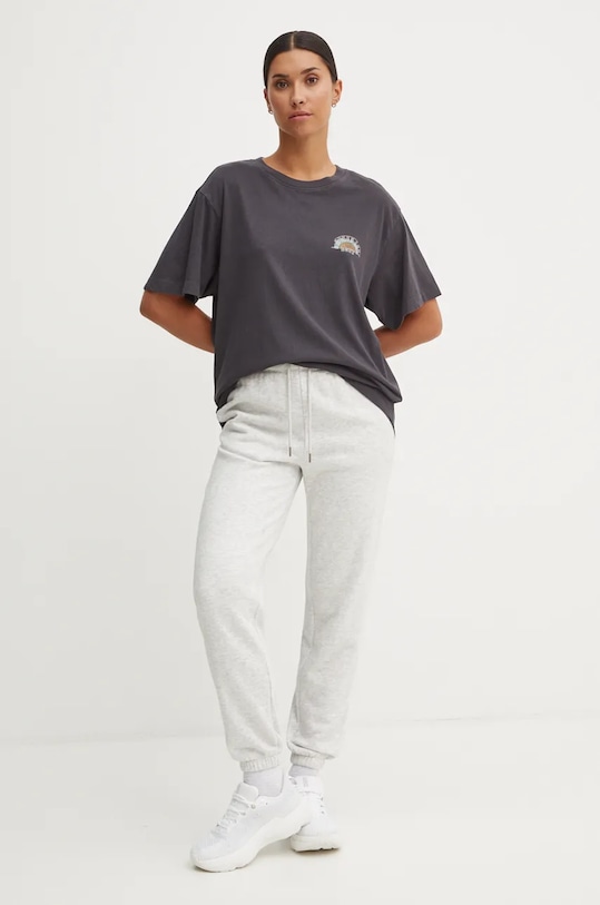 Roxy tricou din bumbac To The Sun ERJZT05798 gri AW24