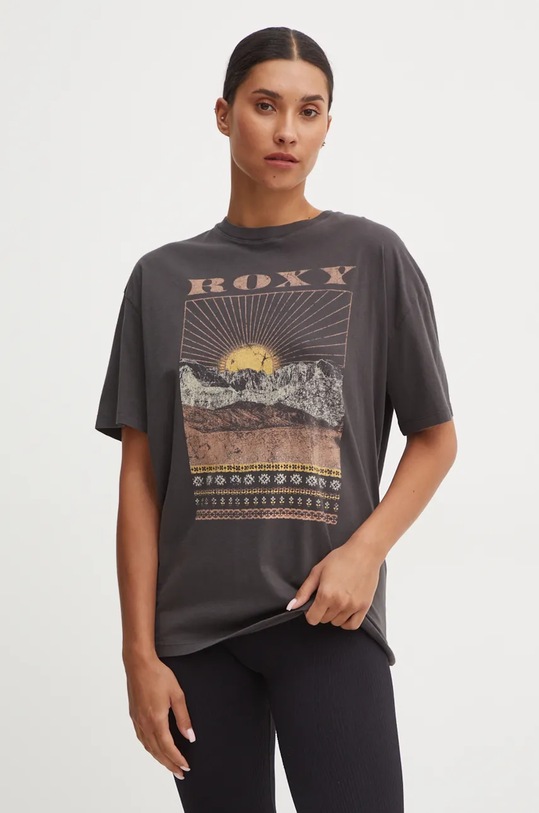 Roxy tricou Dreamers Woman print gri ERJZT05810