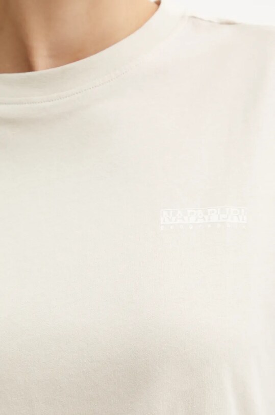 Napapijri tricou din bumbac S-Bise bej NP0A4HZFN901