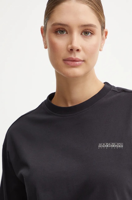 Napapijri t-shirt bawełniany S-Bise czarny NP0A4HZF0411