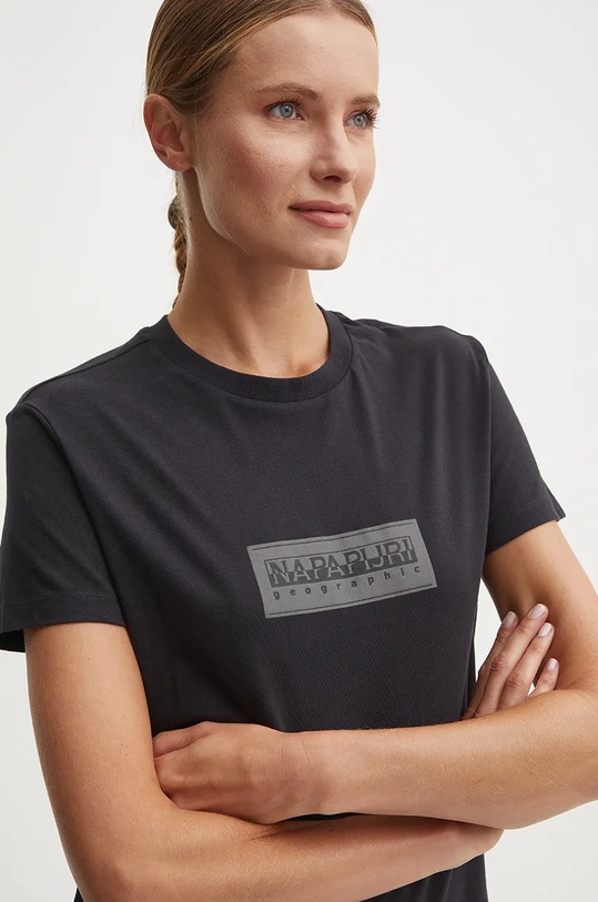 Napapijri tricou din bumbac S-Suze negru NP0A4HZA0411