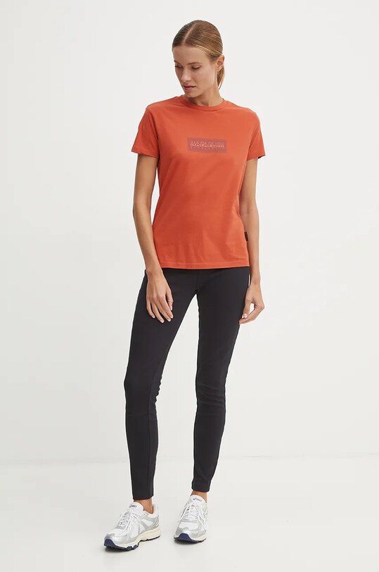 Napapijri t-shirt bawełniany S-Suze NP0A4HZAR1B1 pomarańczowy AW24