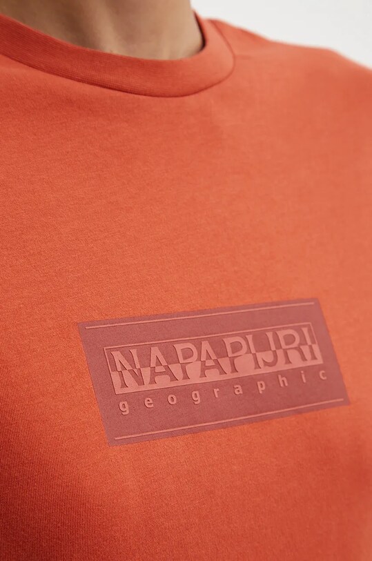 Napapijri t-shirt bawełniany S-Suze NP0A4HZAR1B1 pomarańczowy