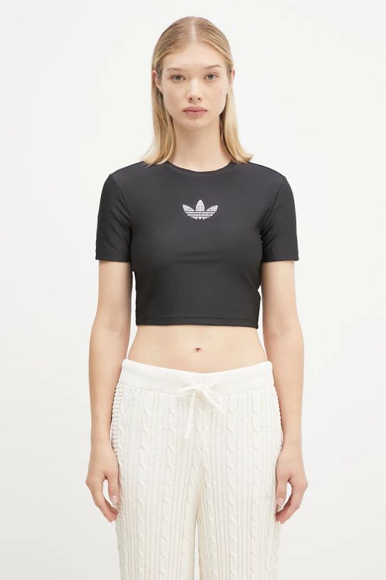 Футболка adidas Originals Bling Tee круглый вырез чёрный IW5681