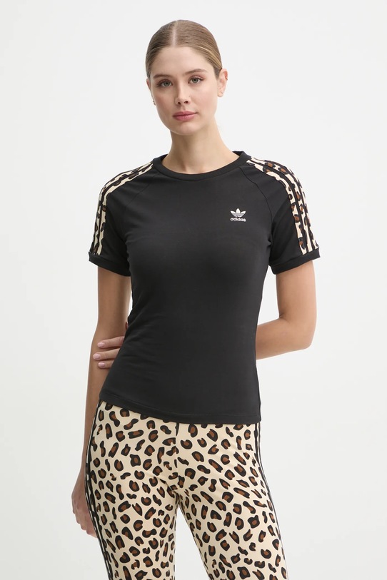 adidas Originals t-shirt Leopard 3S Tee regular czarny IW8478