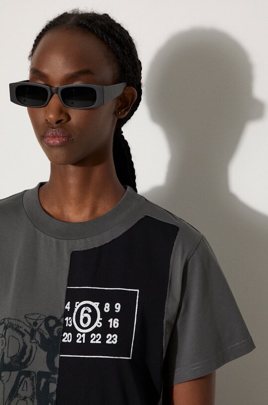 MM6 Maison Margiela tricou din bumbac S52GC0316.S24311 gri