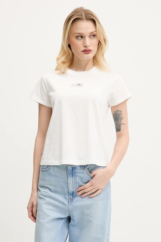 Хлопковая футболка MM6 Maison Margiela белый S52GC0327.S24312