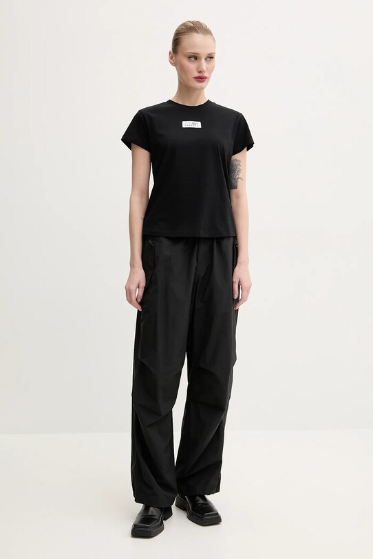 MM6 Maison Margiela t-shirt bawełniany S52GC0327.S24312 czarny SS25