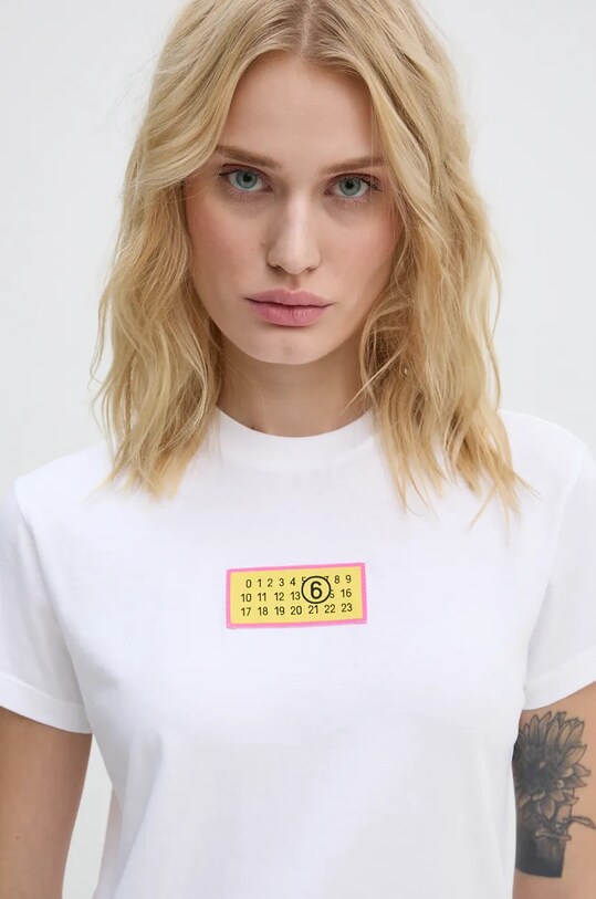 MM6 Maison Margiela tricou din bumbac alb S62GD0189.S23588