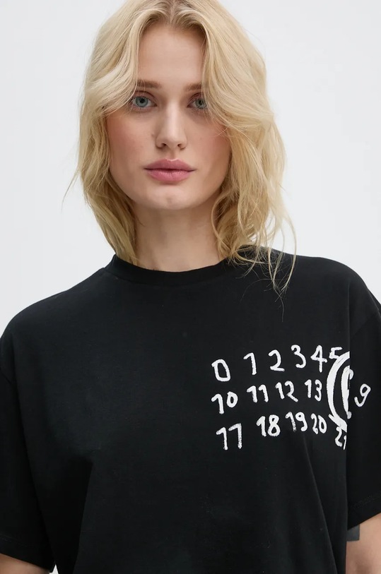 Бавовняна футболка MM6 Maison Margiela чорний S62GD0192.S23588