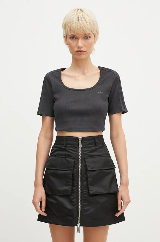 Majica kratkih rukava adidas Originals Femme Galore Baby Tee slim crna JN3013