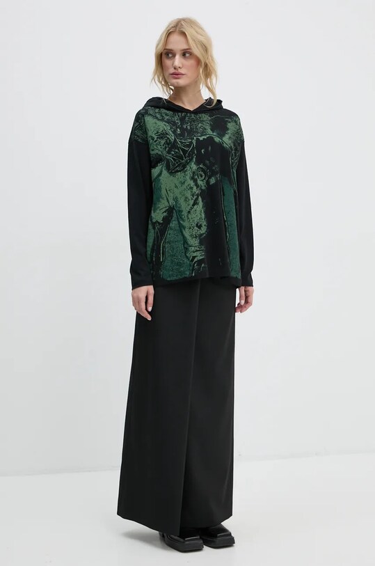 MM6 Maison Margiela longsleeve din bumbac S62GD0190.S23588 negru AW24