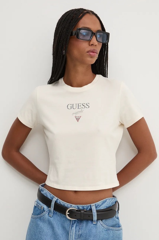 Guess Originals t-shirt beżowy W4BI05.J1314