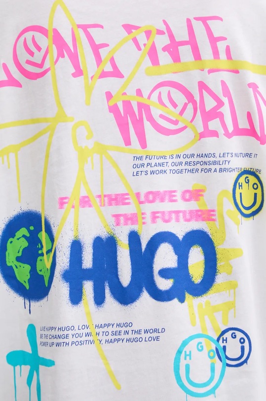 Hugo Blue tricou din bumbac 50524808 alb
