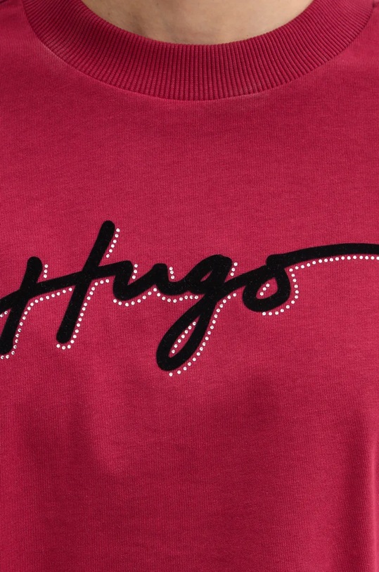 Bavlněné tričko HUGO 50525278 červená