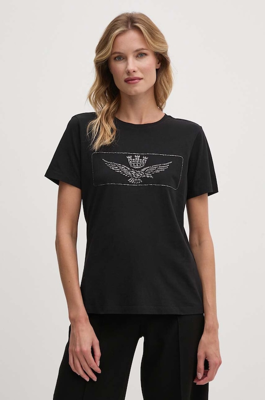 Aeronautica Militare tricou print negru TS2298DJ359